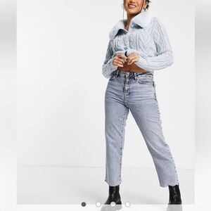 New Look Petite straight leg jeans in teal